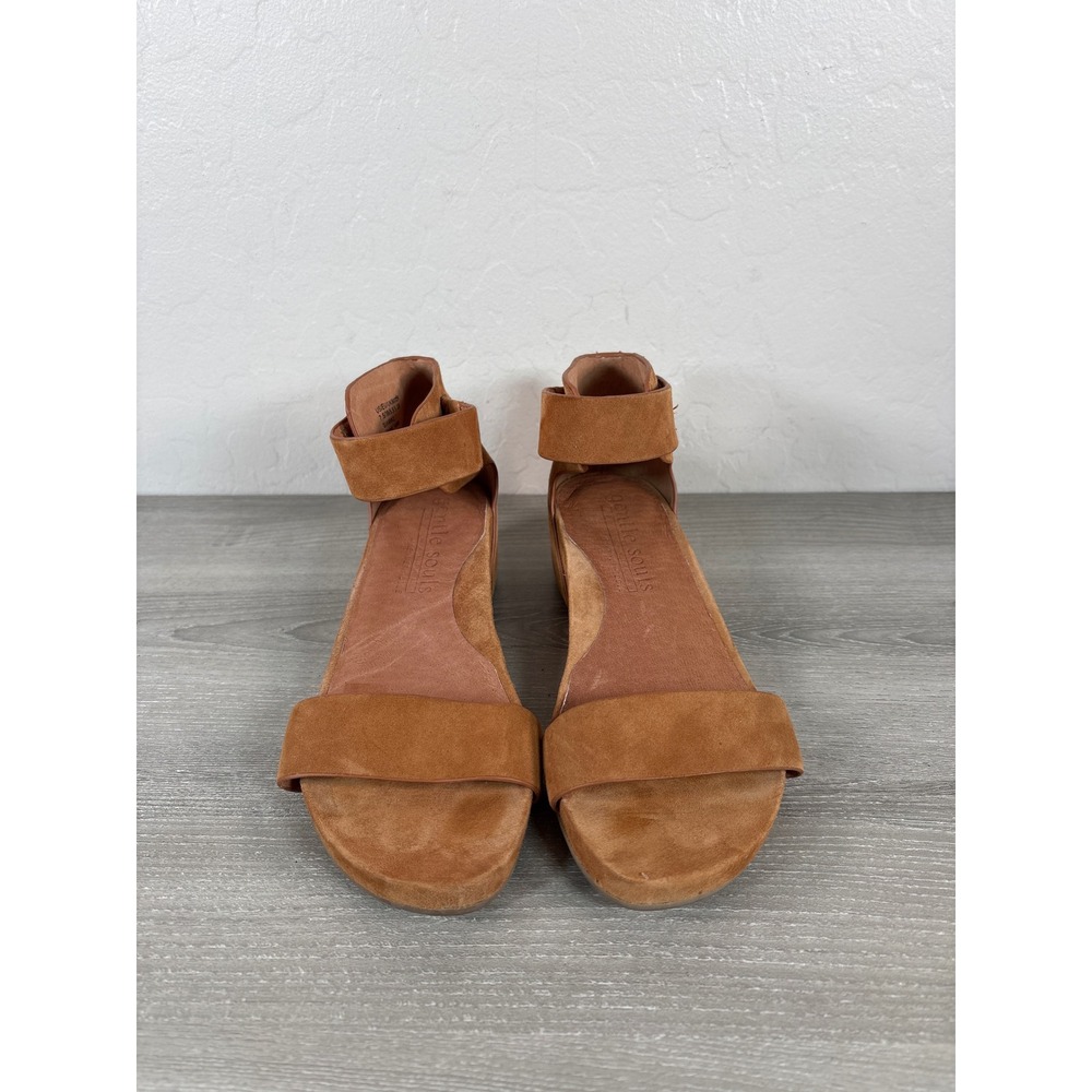 Gentle Souls Kenneth Cole Gianna 2 Brown Suede Ankle Strap Wedge Sandals 7.5 - Picture 3 of 7